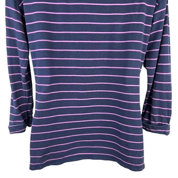 Patagonia Top Shallow Seas Size Medium Navy Blue Purple Striped Long Sleeve - Picture 10 of 10